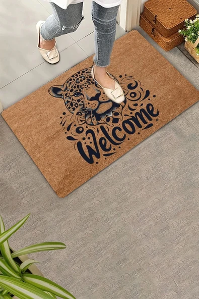 Valerine Life Vahşi Zarafet Jaugar Welcome Kapı Önü Paspası 45x70cm ürün görseli