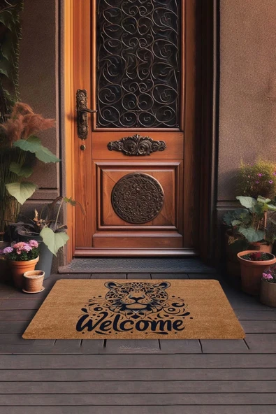 Valerine Life Vahşi Zarafet Jaugar Welcome Kapı Önü Paspası 45x70cm - Resim 3