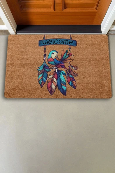 Valerine Life Kuş Salıncağı ve Tüyler Welcome Kapı Önü Paspası 45x70cm - 2