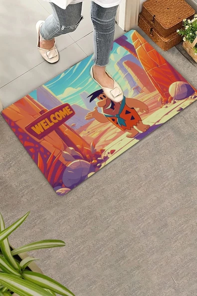 Valerine Life Fred Çakmaktaş Taş Devri Welcome Kapı Önü Paspası 45x70cm ürün görseli