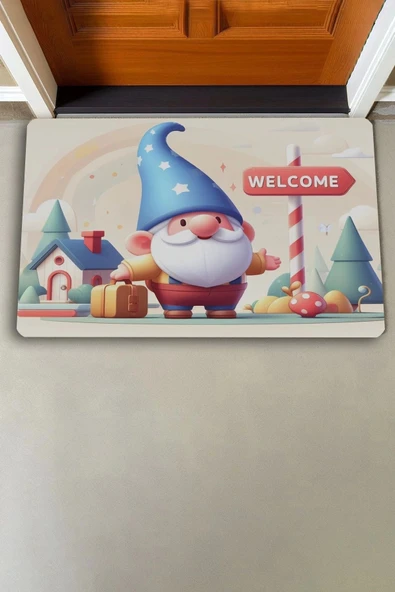 Valerine Life Şirin Cüce Dedesi Welcome Kapı Önü Paspası 45x70cm - Resim 2