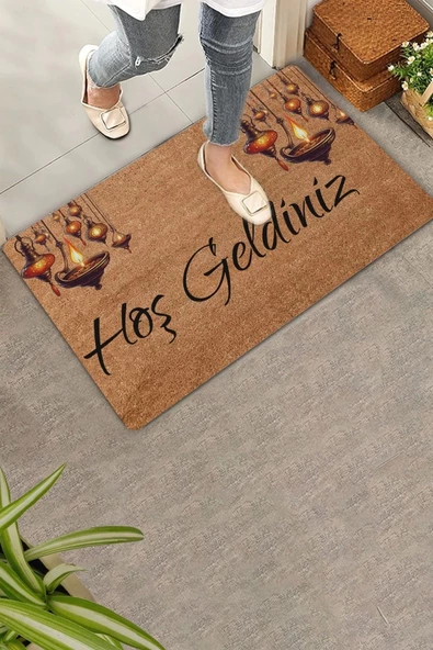 Valerine Life Kandiller Hoş Geldiniz Kapı Önü Paspası 45x70cm ürün görseli