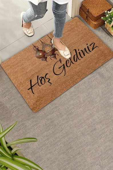 Valerine Life Üçlü Kandil Hoş Geldiniz Kapı Önü Paspası 45x70cm ürün görseli