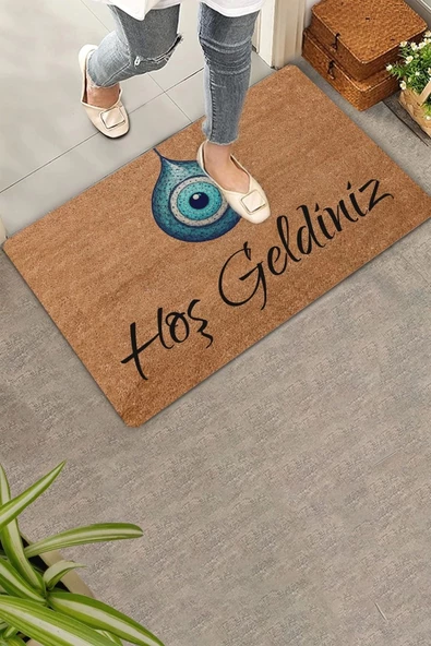 Valerine Life Nazar Boncuğu Hoş Geldiniz Kapı Önü Paspası 45x70cm ürün görseli