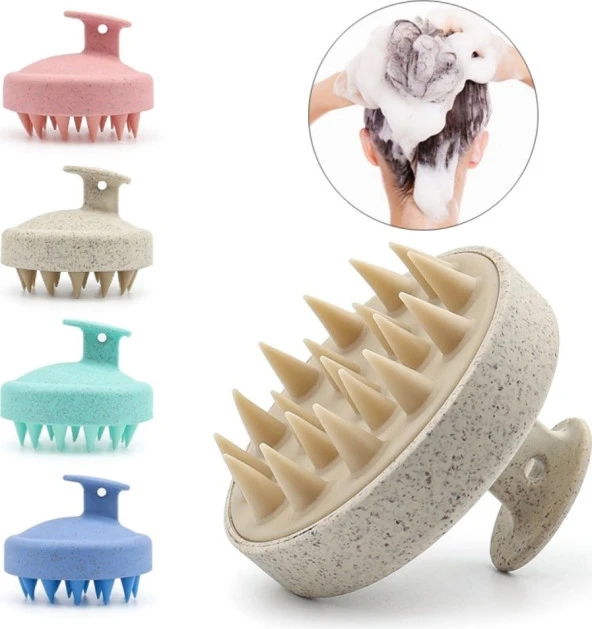 Ocean Saç Masaj Tarağı Silikon Kafa Derisi ve Vücut Masajı Duş Fırçası Kepek Önleyici - Resim 2