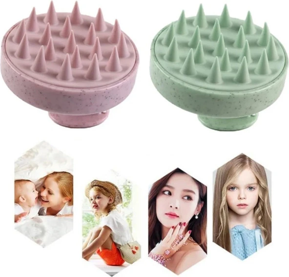 Ocean Saç Masaj Tarağı Silikon Kafa Derisi ve Vücut Masajı Duş Fırçası Kepek Önleyici - Resim 5