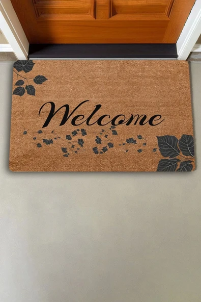 Valerine Life Ceviz Yaprağı Welcome Kapı Önü Paspası 45x70cm - 2