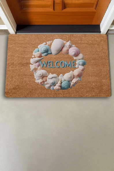 Valerine Life Deniz Kabuklu Welcome Kapı Önü Paspası 45x70cm - 2