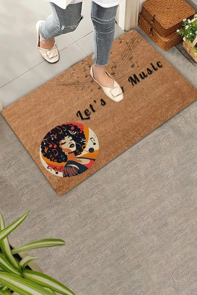Valerine Life Let's Go Music Kapı Önü Paspası 45x70cm ürün görseli