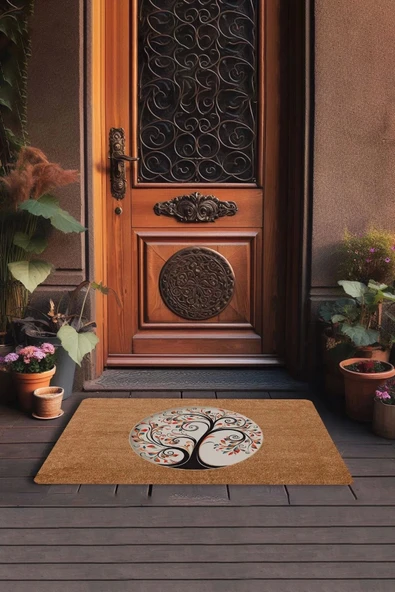Valerine Life Dilek Ağacı Temalı Kapı Önü Paspası 45x70cm - Resim 3