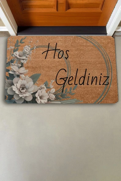 Valerine Life Beyaz Su Zambağı Hoş Geldiniz Kapı Önü Paspası 45x70cm - Resim 2