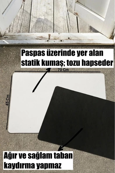 Valerine Life İkili Sevimli Yavru Köpekler Hoş Geldiniz ve Güle Güle Kapı Önü Paspası 45x70cm - 4