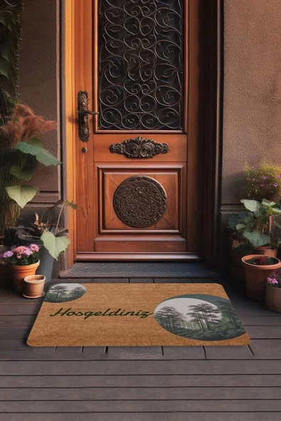 Valerine Life Amazon Bambu Ormanı Hoş Geldiniz Kapı Önü Paspası 45x70cm - Resim 3