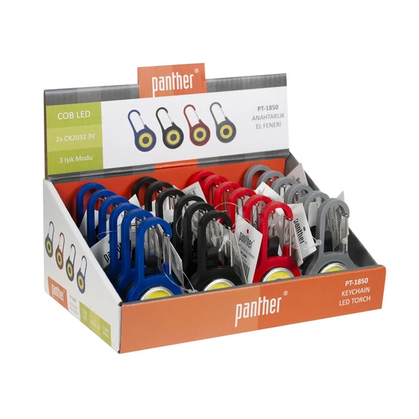 Panther Karabinalı Anahtarlık El Feneri Siyah - Resim 5