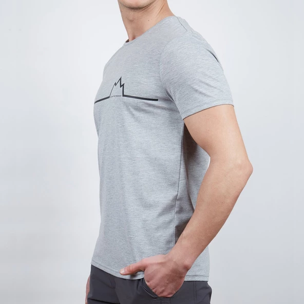 Alpinist Nordic Erkek T-Shirt Gri Melanj - Resim 2