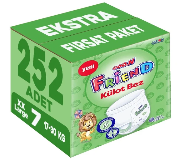 Goon Friend Külot Bebek Bezi Beden:7 (17-30KG) XX Large 252 Adet Ekstra Fırsat Pk
