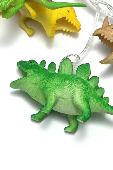 Dinozor String Light – 10 LED’li Pilli Işıklı Çocuk ve Bebek Odası Dekoratif Aydınlatma 200 cm - 3