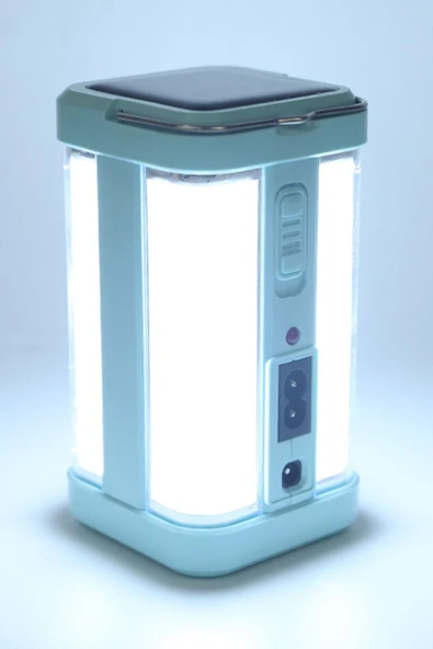 Güneş Enerjili Şarjlı El Feneri – 4 LED Panel, SMD Işıldak, Askılı Acil Durum Kamp Lamba, Taşınabilir - 4