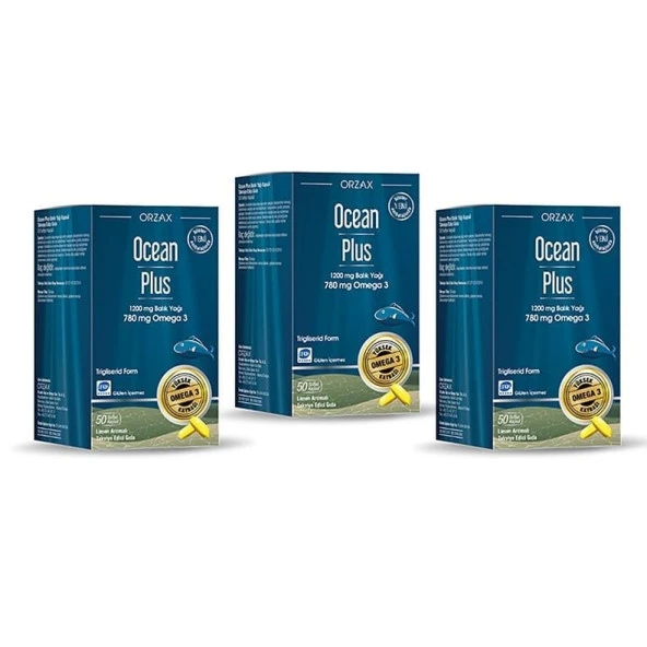 Ocean Plus 1200 mg 50 Kapsül Balık Yağı 3 ADET