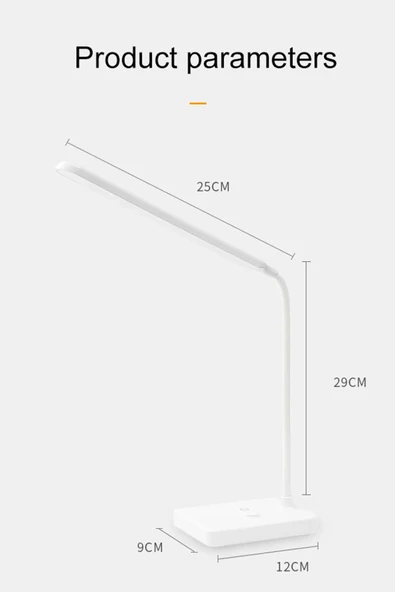 Şarjlı Dokunmatik Masa Lambası – USB Kablolu, 3 Renk Işık, Dimmer Ayarlı 30 LED Okuma ve Çalışma Işığı - 6