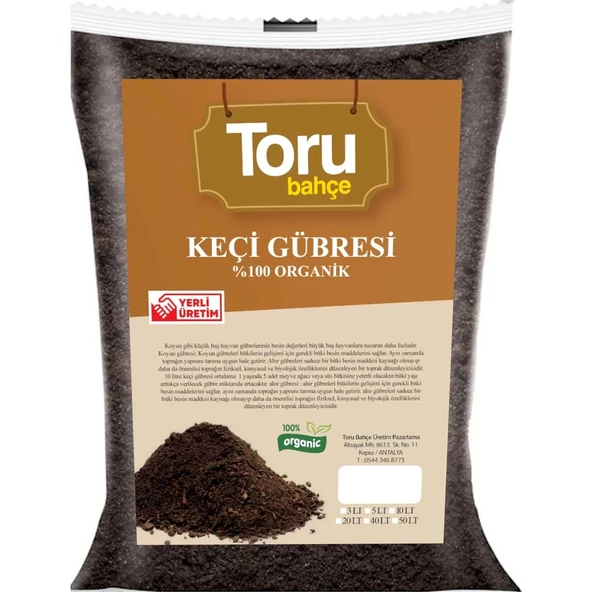 Toru Bahçe Çiçek ve Bitki Keçi Gübresi 40 lt