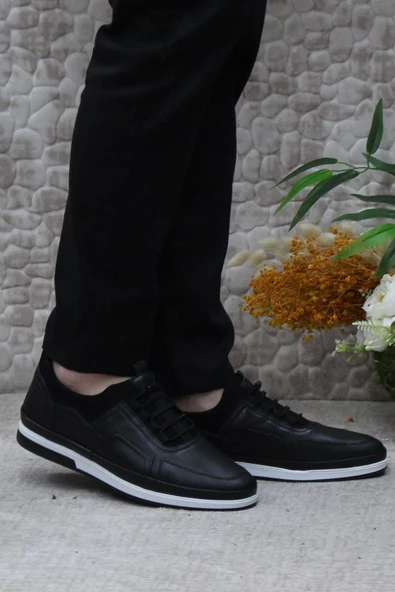 Mehmet Mete 42201 Lastik Bağçıklı Rahat İç Ve Dış Hakiki Deri Erkek Ayakkabı ürün görseli