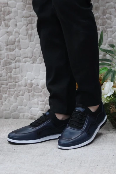 Mehmet Mete 42201 Lastik Bağçıklı Rahat İç Ve Dış Hakiki Deri Erkek Ayakkabı - Resim 9