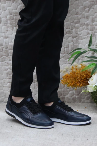 Mehmet Mete 42201 Lastik Bağçıklı Rahat İç Ve Dış Hakiki Deri Erkek Ayakkabı - Resim 8