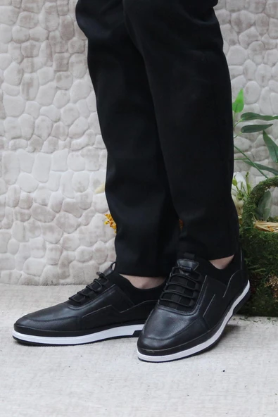 Mehmet Mete 42201 Lastik Bağçıklı Rahat İç Ve Dış Hakiki Deri Erkek Ayakkabı - Resim 3