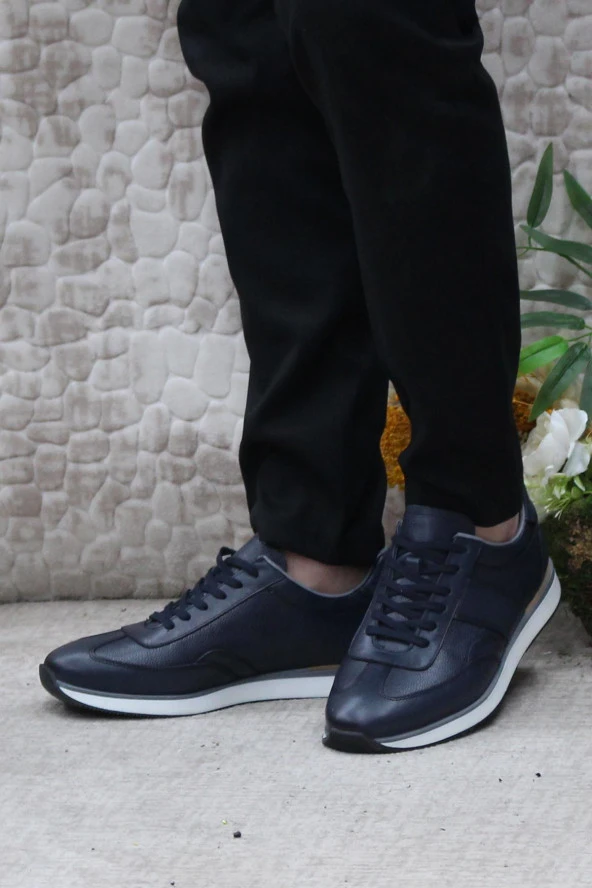 Mehmet Mete 1217 Lacivert Rahat İç Ve Dış Hakiki Deri Erkek Ayakkabı - Resim 3