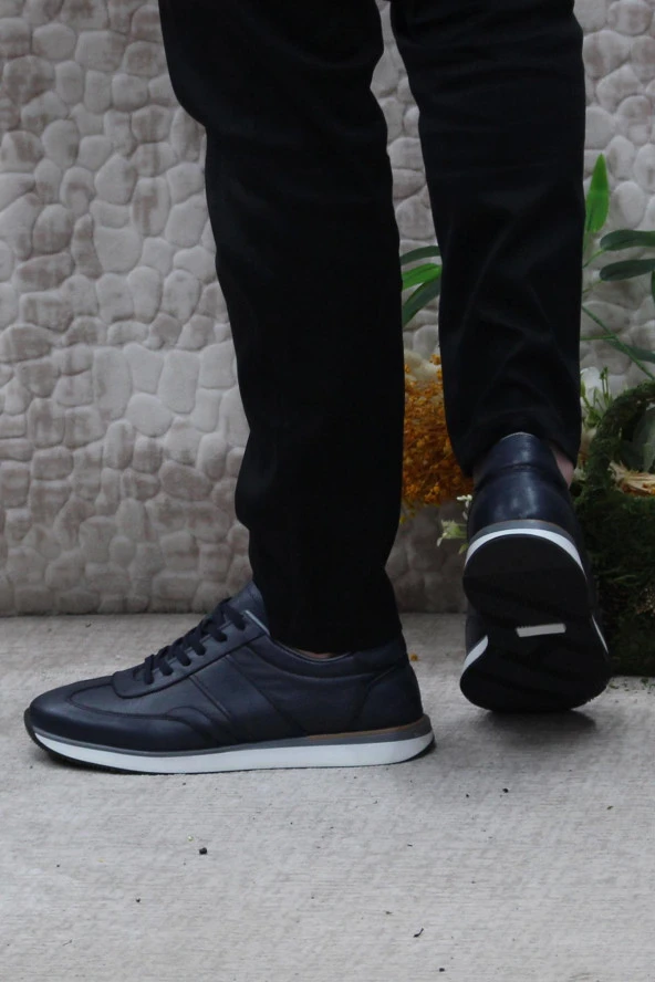 Mehmet Mete 1217 Lacivert Rahat İç Ve Dış Hakiki Deri Erkek Ayakkabı - Resim 4