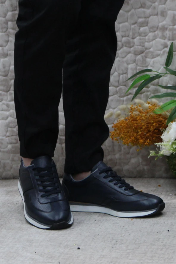 Mehmet Mete 1217 Lacivert Rahat İç Ve Dış Hakiki Deri Erkek Ayakkabı - Resim 2