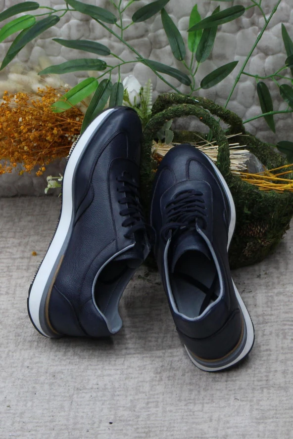 Mehmet Mete 1217 Lacivert Rahat İç Ve Dış Hakiki Deri Erkek Ayakkabı - Resim 6