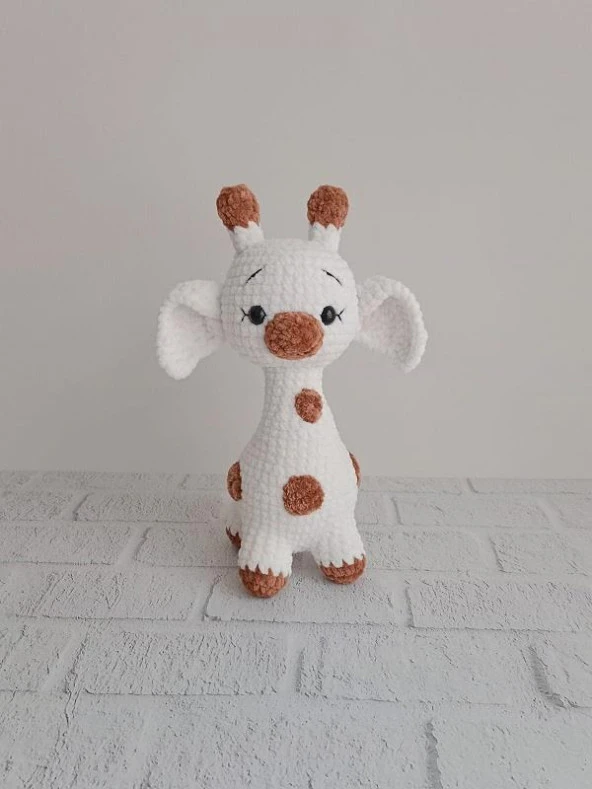 Ekru Tatlı Zürafa Amigurumi Organik Oyuncak ürün görseli 1