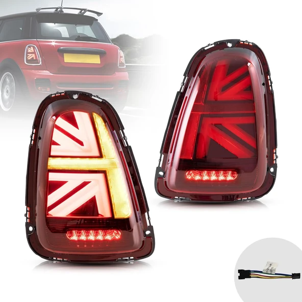 AUTOGP Mini cooper r56 stop lambası ledli british flag 2008 / 2014 kırmızı