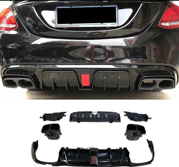 AUTOGP Mercedes w213 e63 amg brabus arka tampon difüzör ve egzoz ucu  2016 / 2019 - 2