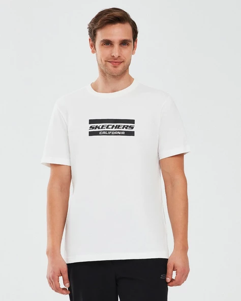 Skechers S241056-102 Graphic M Sleeve Erkek Spor Tişört