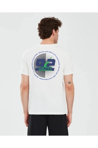 Skechers S241054-102 Graphic M Sleeve Erkek Spor Tişört - 4