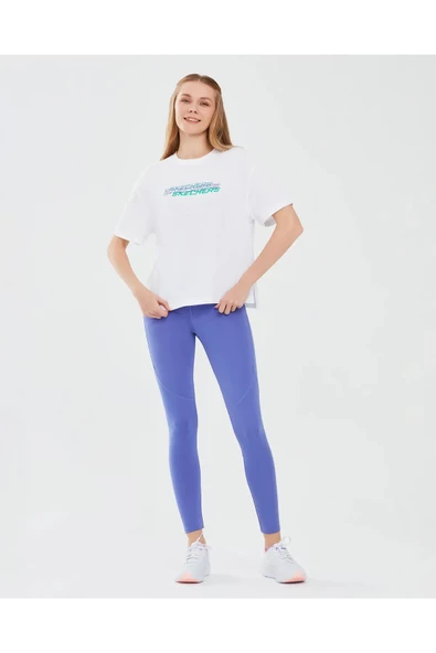 Skechers S241199-100 Graphic W Sleeve Kadın Spor Tişört - Resim 4