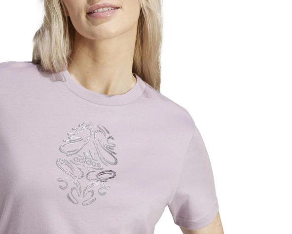 Adidas IN6449 W Metallic Tee Kadın Tişört - 5