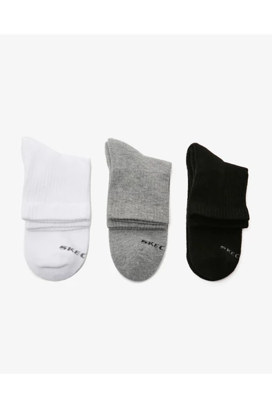 Skechers S192136-900 U Skx Padded Mid Cut Socks 3 Pack Unisex Çorap - 4