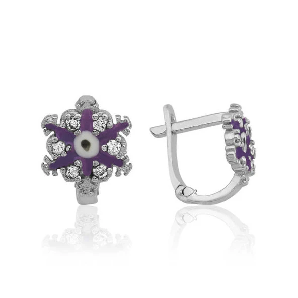 Gümüş Kar Tanesi Çocuk Küpesi ürün görseli 1