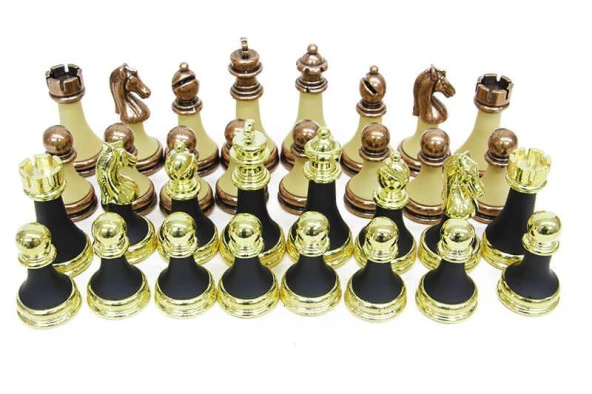 Satranç Taşı Zamak Polyester Krem Siyah - Resim 2