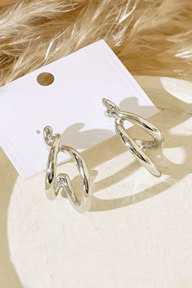 Kıvrımlı Küpe Gümüş - 3