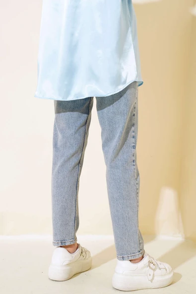 Dar Paça Mom Jean Kot Pantolon Tintli - 3