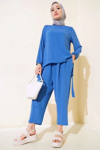 Ayrobin Şalvarlı İkili Takım Indıgo
