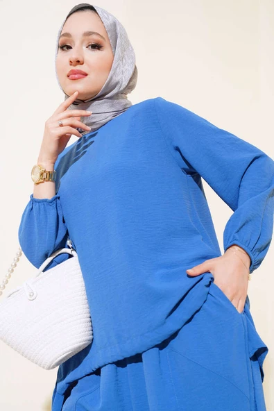 Ayrobin Şalvarlı İkili Takım Indıgo - 2