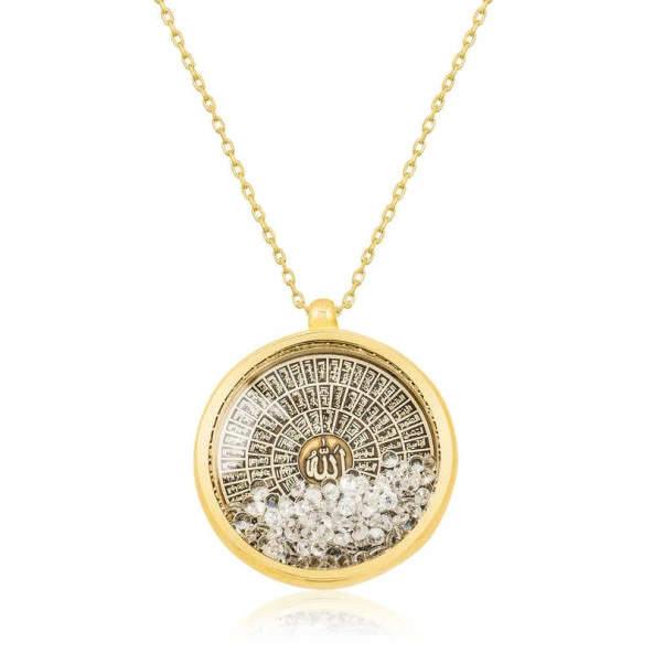 Gümüş Gold Esmaül Hüsna Bayan Kolye ürün görseli 1
