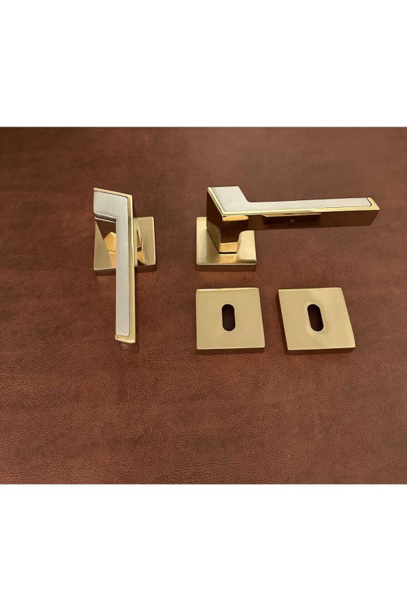 Albatros Gold Kare Rozetli Oda Kapı Kolu Koldoor 1 Takım - Resim 5
