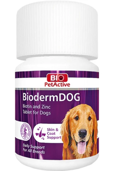 Biopetactive Biodermdog Köpekler İçin Biotin Ve Çinko Tableti 75 Tablet